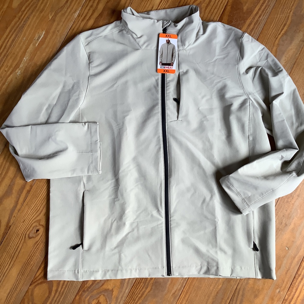 Men’s 32 degrees heat jacket XXL tan new NWT